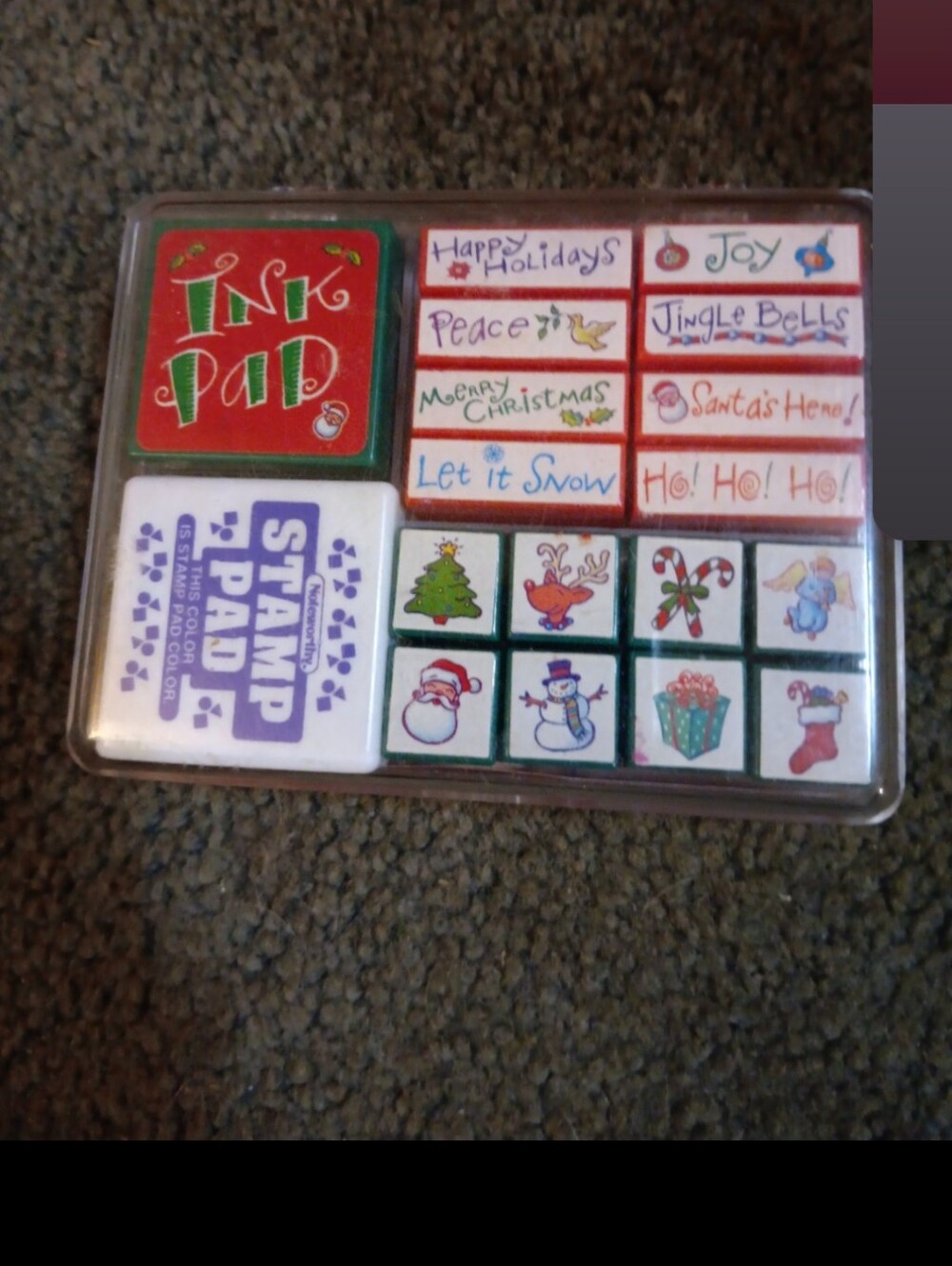 Barnes and Noble Xmas stamps with ink